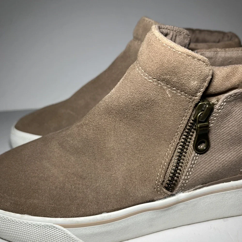 Keds Boots Cooper Casual Side Zip Ankle Bootie Womens 7 Suede Canvas Atheleisure